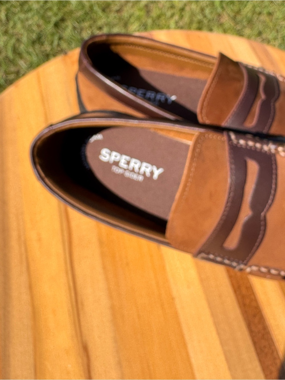 Men's Sperry Monterey Memory Foam Brown Casual Penny Loafers - Slip-On Comfort - Picture 9 of 9